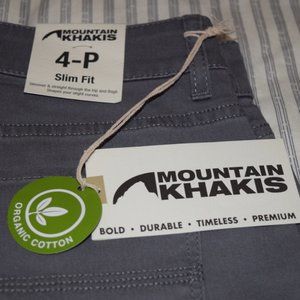 Mountain Khakis Gunmetal Charlie Organic Cotton-Blend Slim Pants 4 P